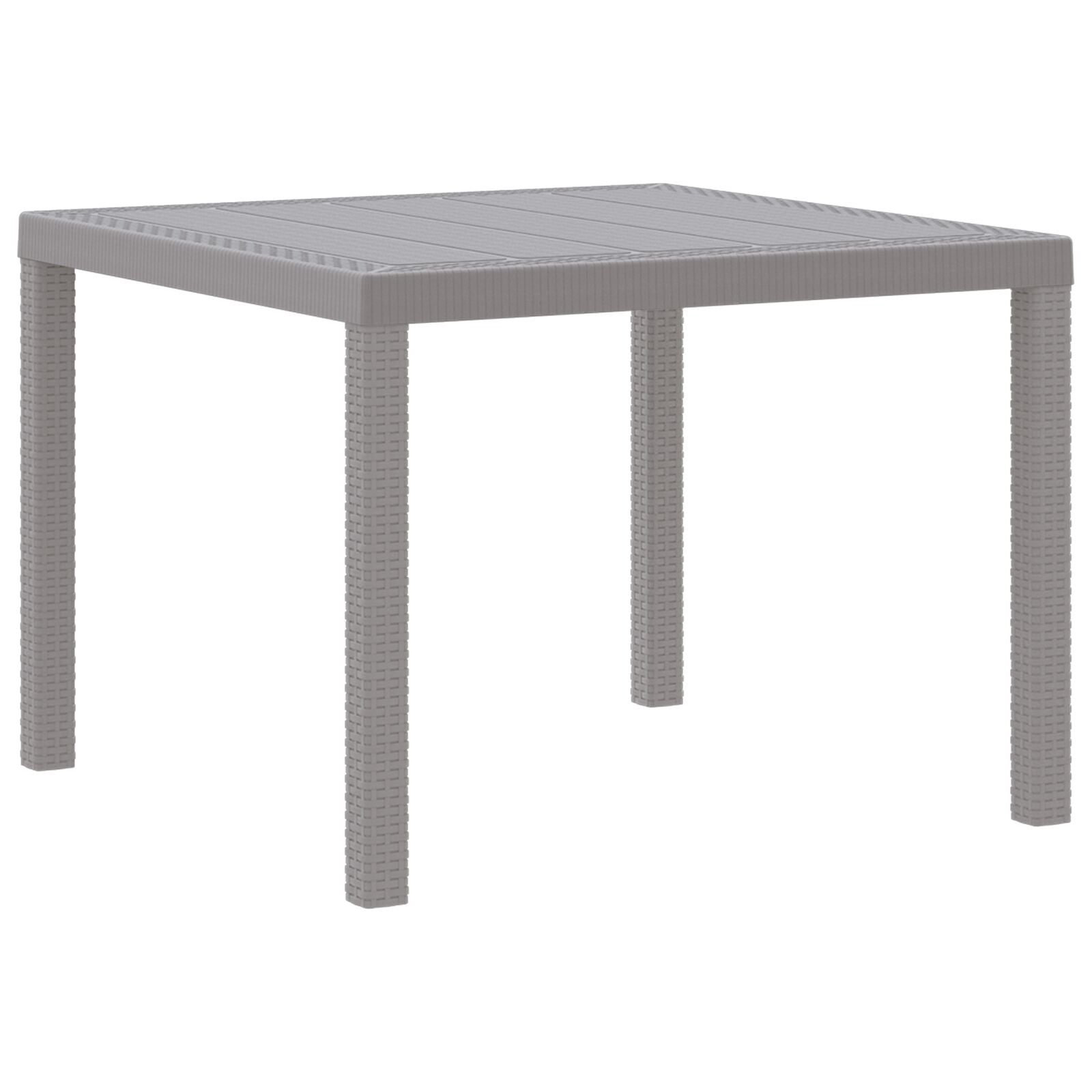 3-teilige Garten Essgruppe mit Kissen Helles Grau Poly-Rattan