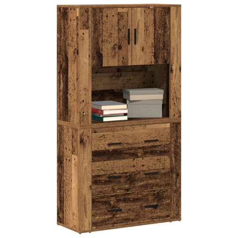 Highboard aus Altholz 80x33x150 cm