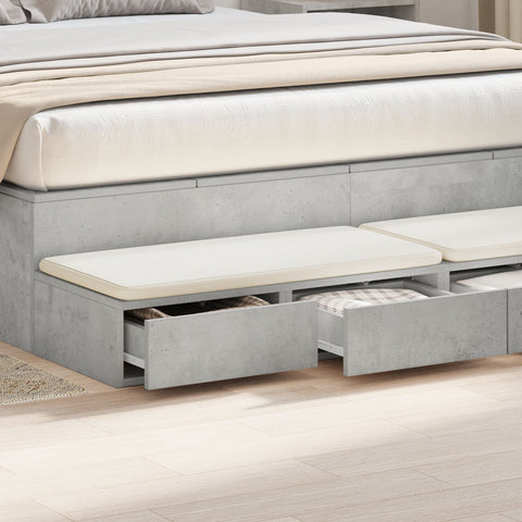Nachttisch in Beton Grau - 135 x 36.5 x 16.5 cm aus Spanplatte