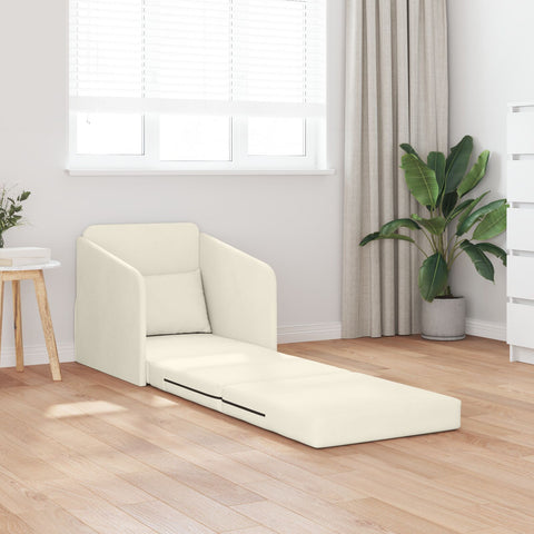Boden-Sofa-Bett 2-in-1 Creme 65x80x83 cm Velvet