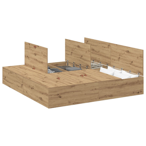 Aufbewahrungsbettgestell Artisan Eiche 200x200 cm