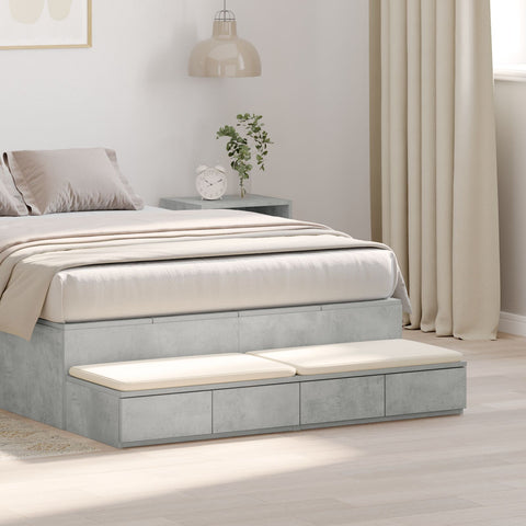 Bett Schubladen Beton Grau 120x36,5x16,5 cm