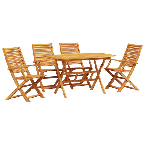 5-teiliges Garten-Diningset aus solidem Akazienholz