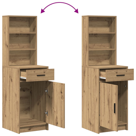 2-tlg. Schminktisch-Set mit LED-Leuchten Artisan Eiche