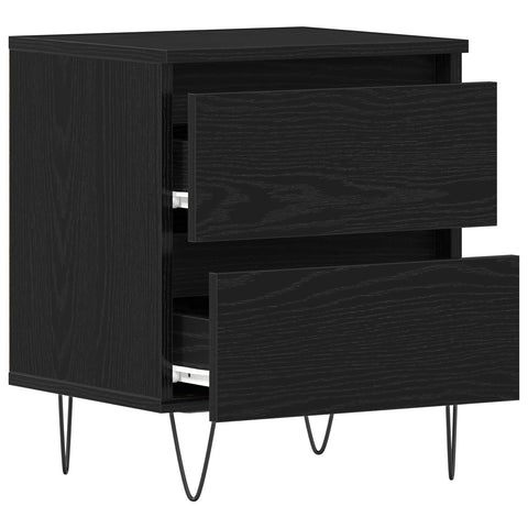 Nachtkabinette 2 Stk. schwarze Eiche 40x35x50 cm Holzwerkstoff