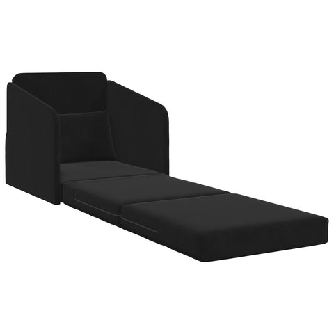 Boden Sofa Bett 2-in-1 Schwarz 65x80x83 cm Samt
