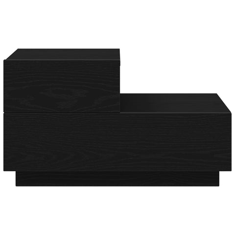 Nachttisch mit LED-Lichtern Schwarz Eiche 70 x 36 x 40,5 cm