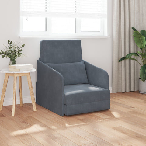 Boden Sofa Bett 2-in-1 Dunkelgrau 65x80x83 cm Samt