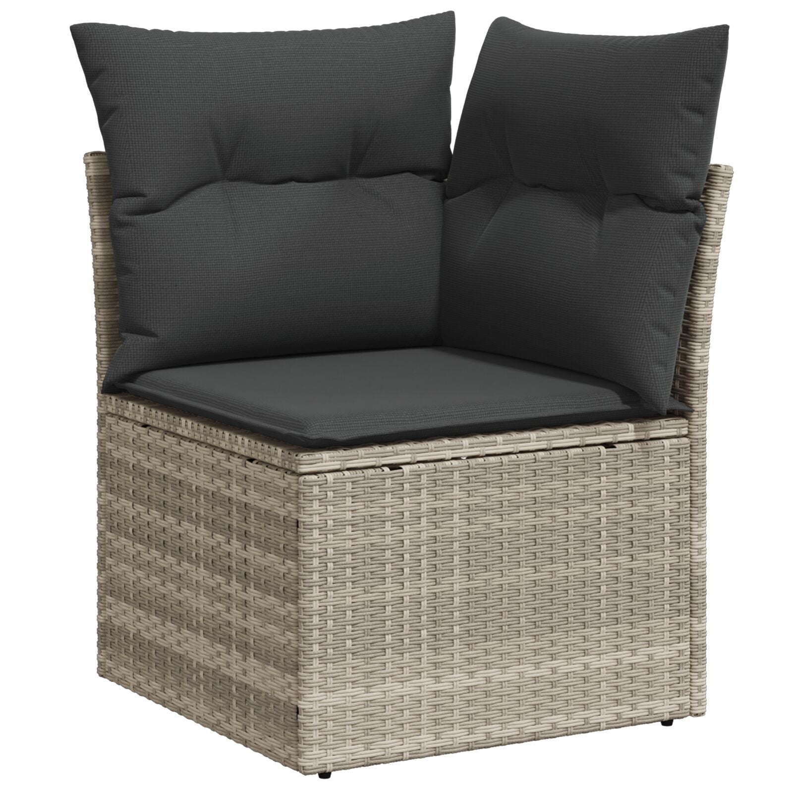 10-teiliges Garten Essgruppe mit Kissen Grau Poly Rattan