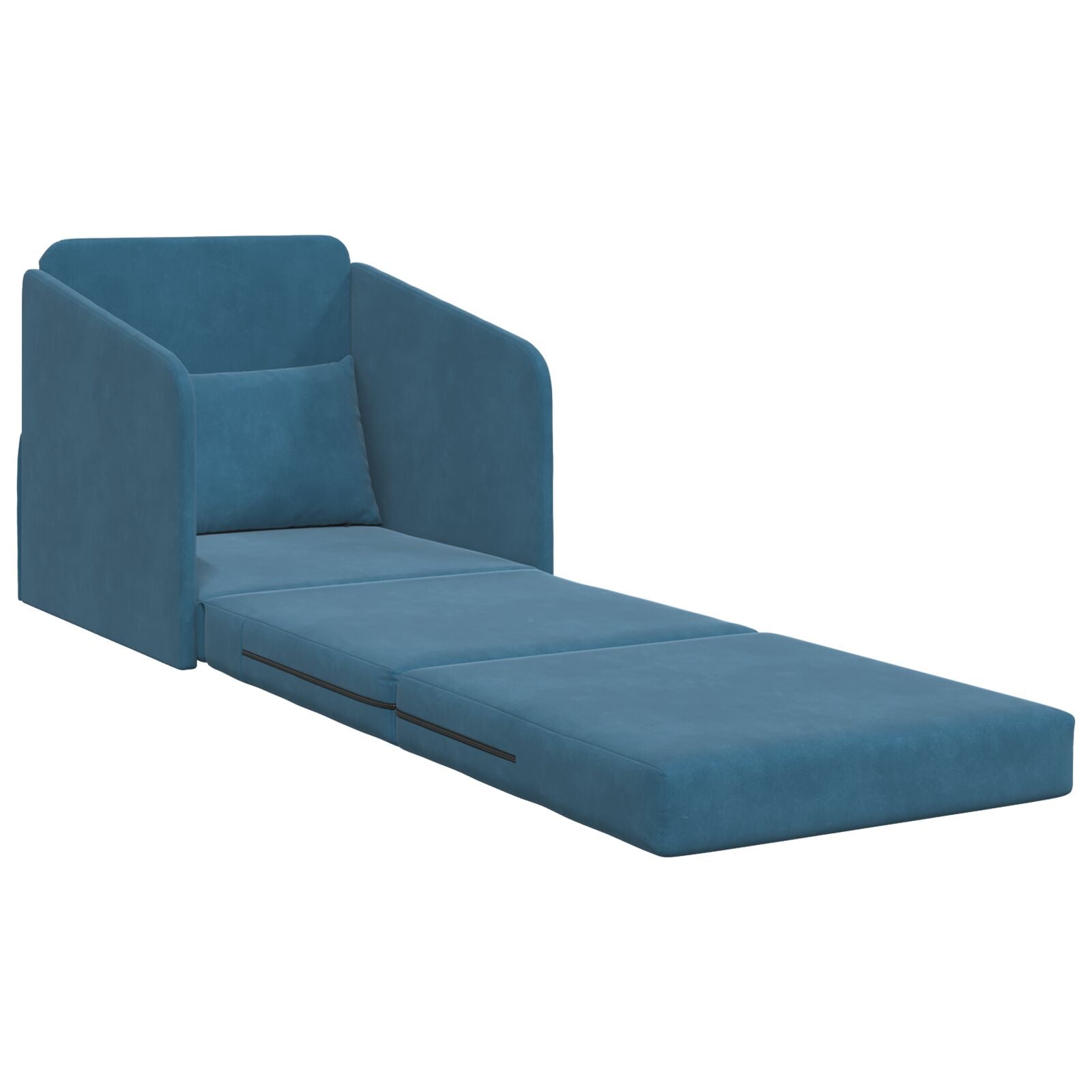 Boden-Sofa-Bett 2-in-1 Blau 65x80x83 cm Velvet