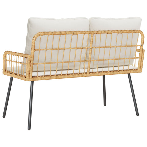 Gartenbank Natur 114x64x78 cm Poly Rattan
