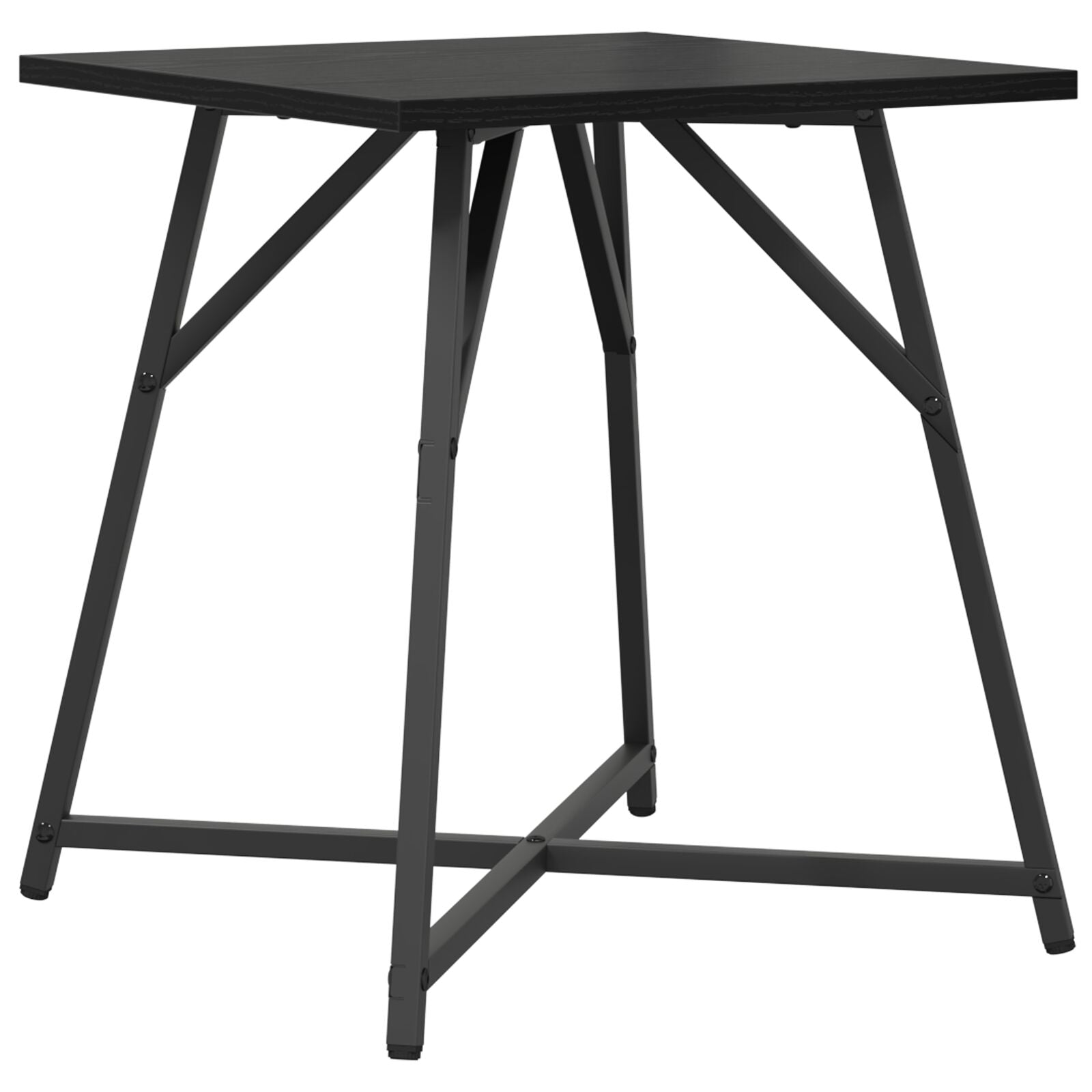 Beistelltisch 2er Set Schwarz Eichenholz, bearbeitetes Holz und Metall