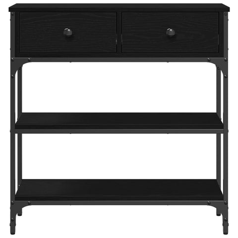 Konsolentisch Schwarz Eiche 72,5x25x75 cm Holzwerkstoff & Stahl