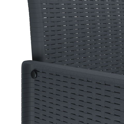 11-teiliges Garten Essset mit Kissen Anthrazit Poly-Rattan