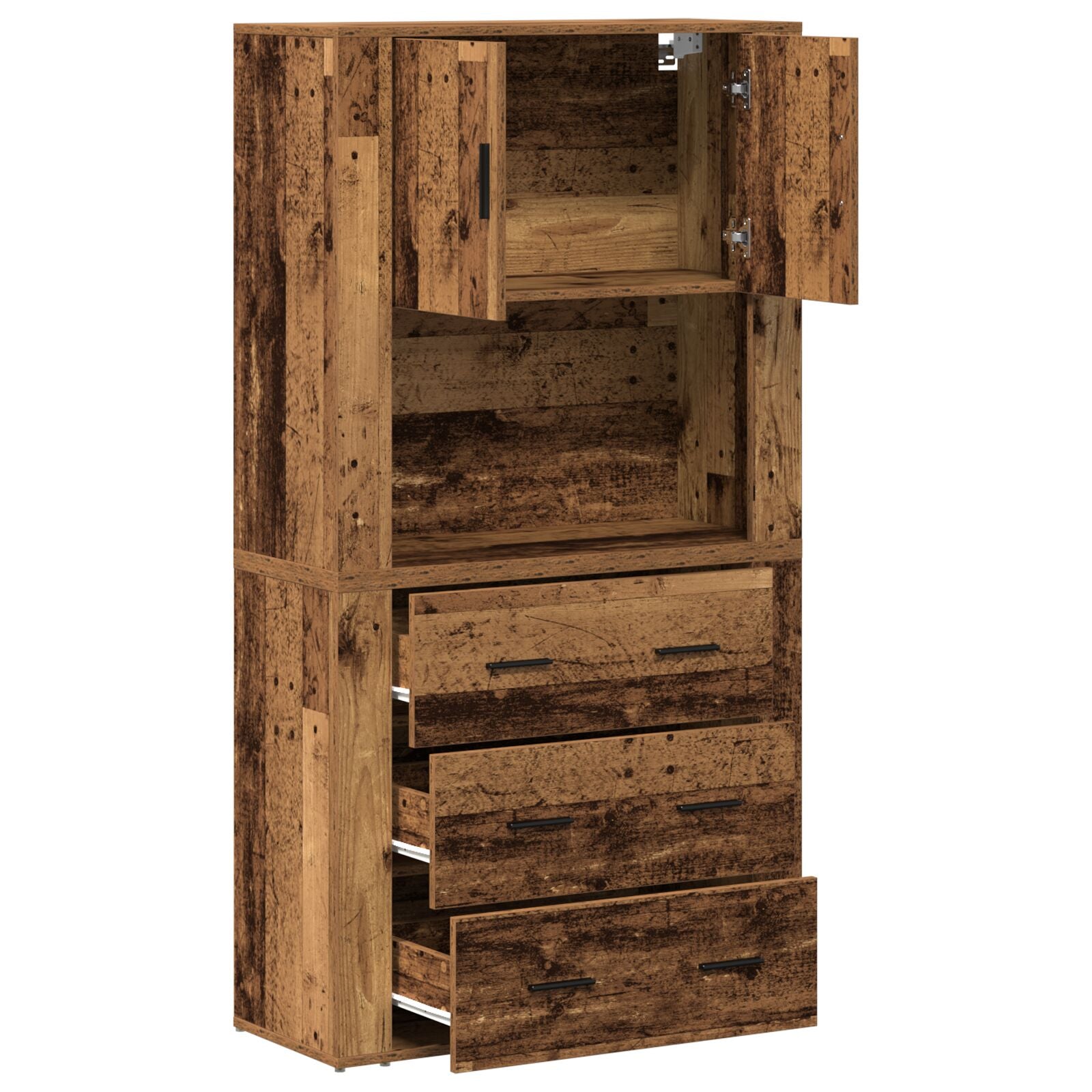 Highboard aus Altholz 80x33x150 cm