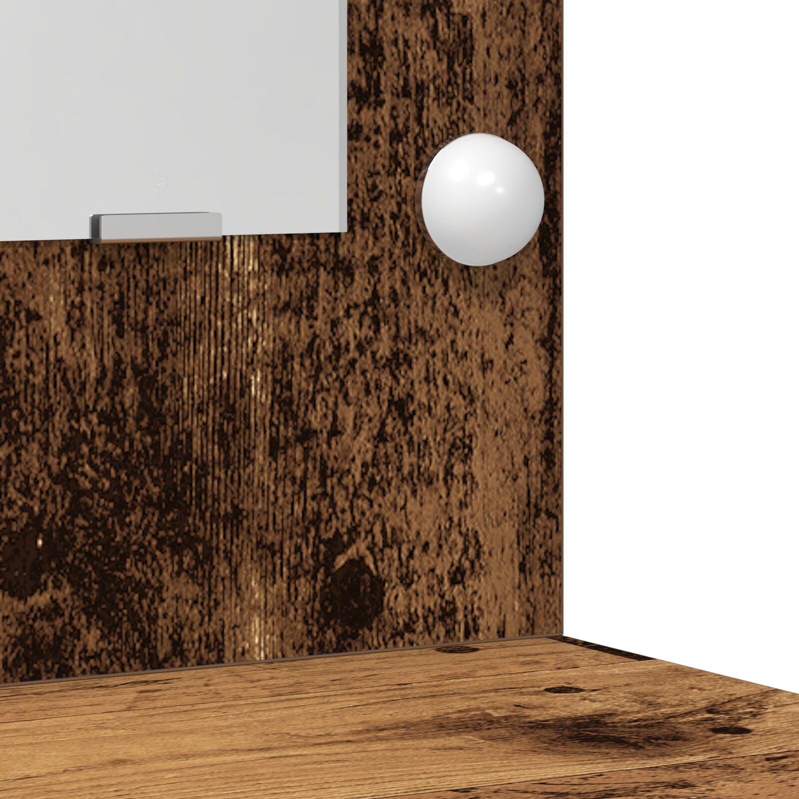 2-tlg. Schminktisch-Set mit LED-Leuchten Altholz Holzwerkstoff