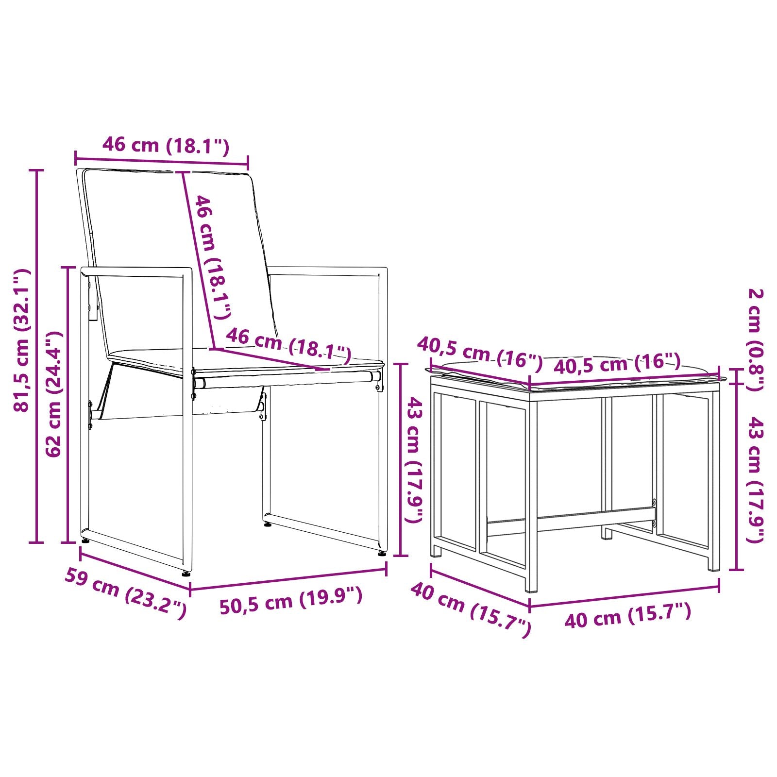 10-teiliges Gartenesszimmer-Set mit Kissen aus Stahl und Textilene