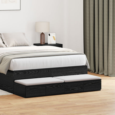 Bett Schubladen Schwarz 120x36,5x16,5 cm Holzwerkstoff