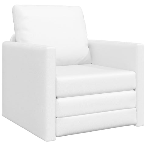 Boden-Sofa-Bett 2-in-1 Weiß 74x77x81 cm Kunstleder