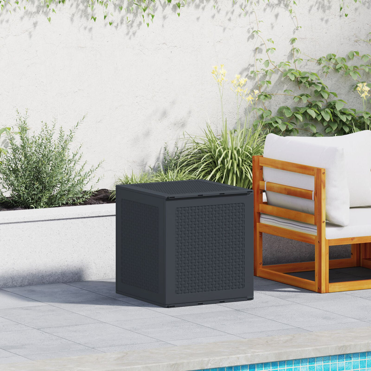 Garten Aufbewahrungsbox Anthrazit 55x53x57 cm PP