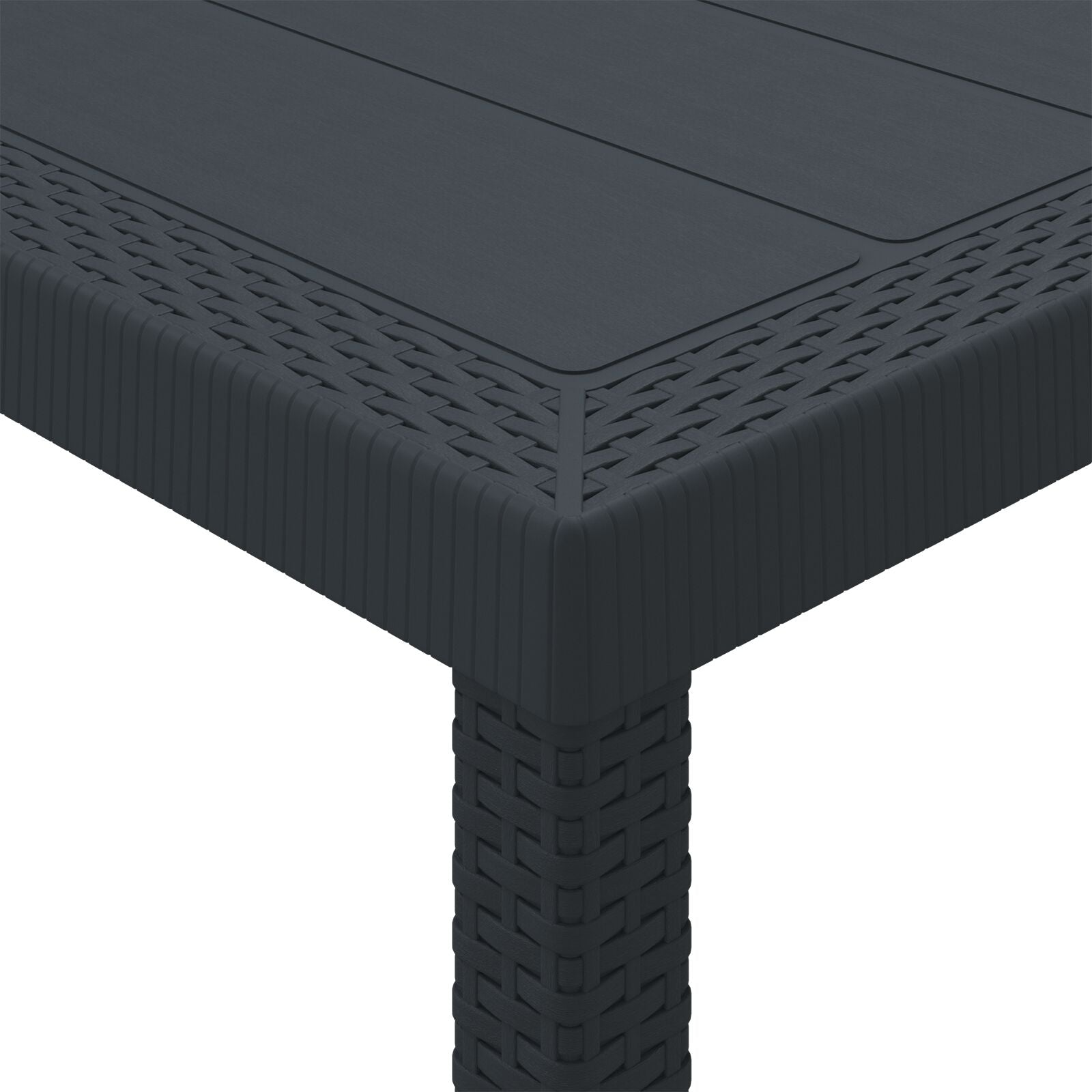 11-teiliges Garten Essset mit Kissen Anthrazit Poly-Rattan