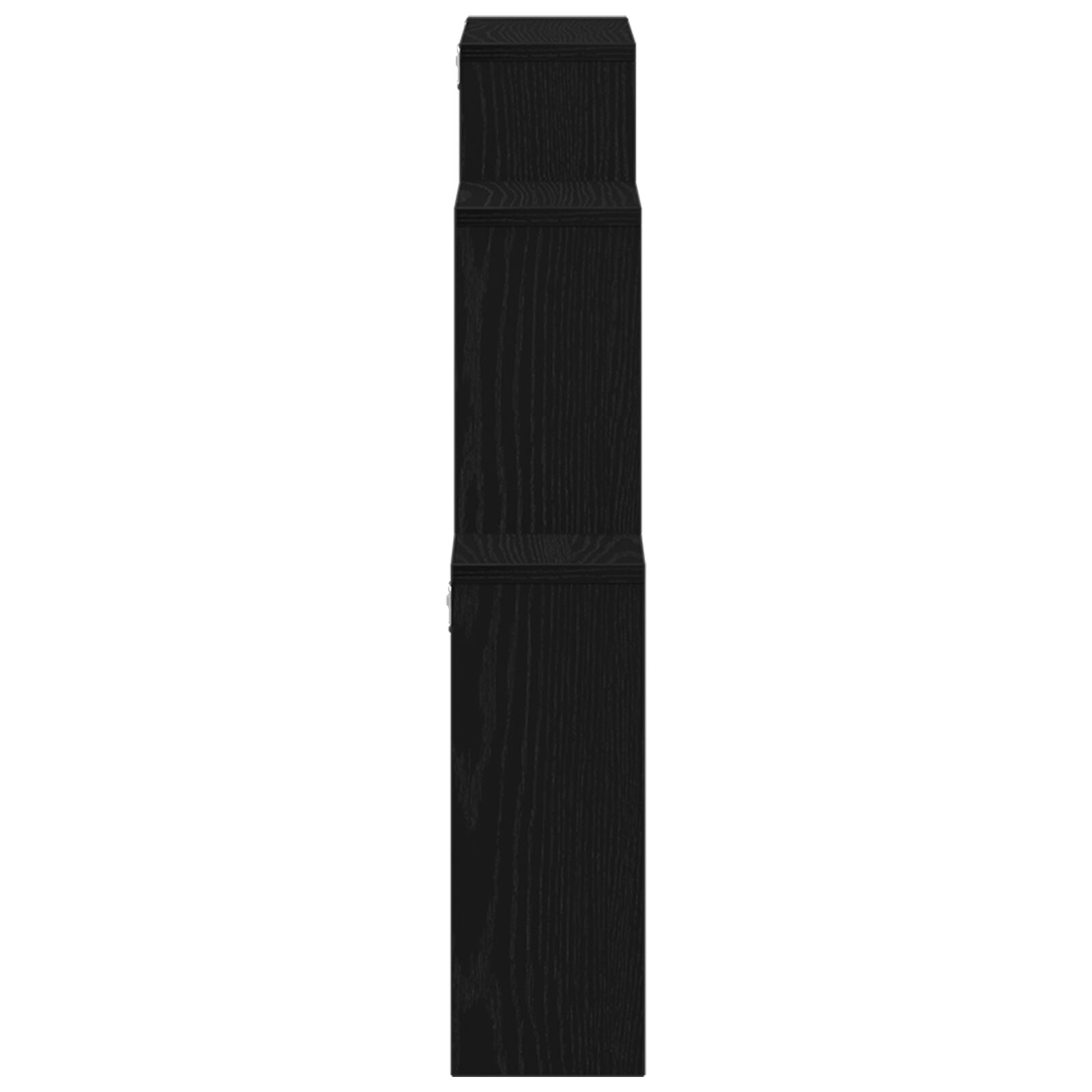Wandregal schwarz Eiche 80x15x78,5 cm Technik Holz