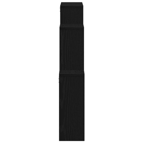 Wandregal schwarz Eiche 80x15x78,5 cm Technik Holz