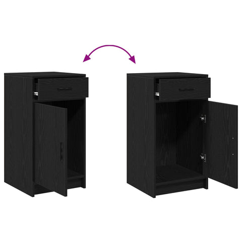 Sideboard Schwarz Eiche 40x41x75 cm Holzwerkstoff