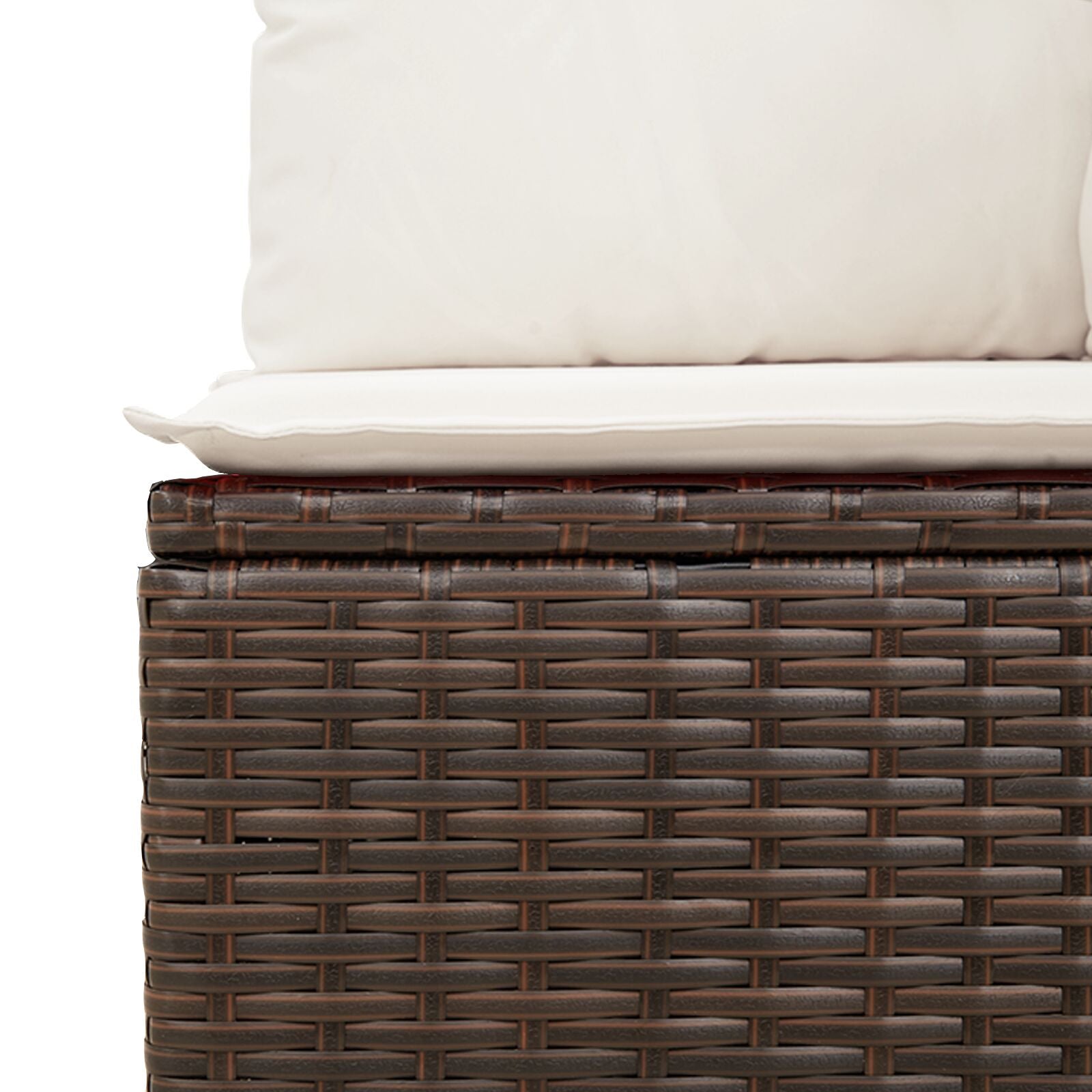 10 teiliges Garten Sofa Set mit Kissen Braunes Poly Rattan