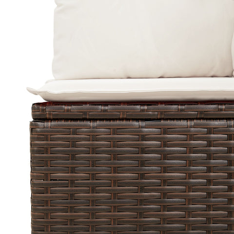 10 teiliges Garten Sofa Set mit Kissen Braunes Poly Rattan