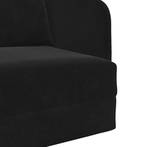Boden Sofa Bett 2-in-1 Schwarz 65x80x83 cm Samt