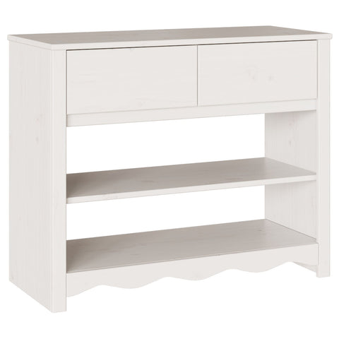 Konsolentisch ""DRAMMEN"" Weiß 89,5x37x73 cm Massivholz Kiefer