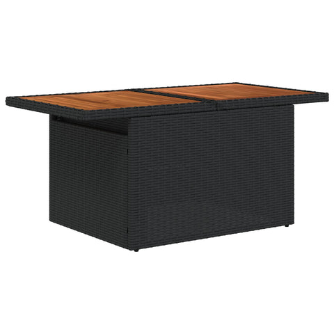 10-teilige Garten Essgruppe mit Kissen Schwarz Poly Rattan Akazie