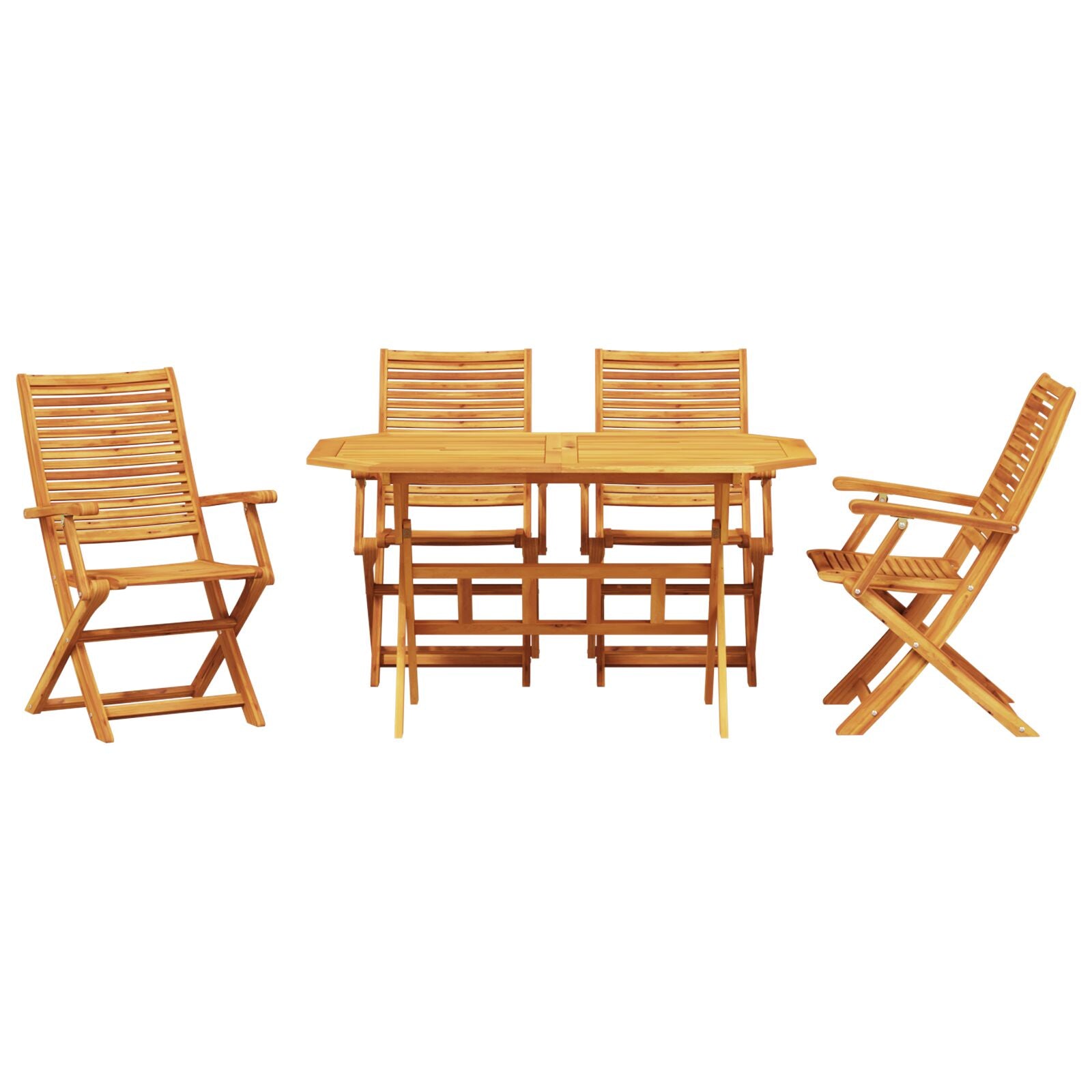 5-teiliges Garten-Diningset aus solidem Akazienholz