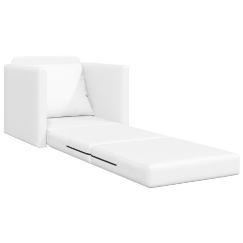 Boden-Sofa-Bett 2-in-1 Weiß 74x77x81 cm Kunstleder