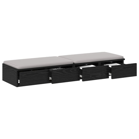 Bett Schubladen Schwarz 120x36,5x16,5 cm Holzwerkstoff