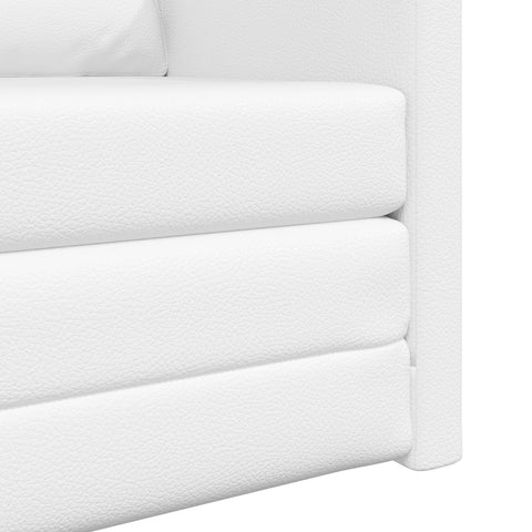 Boden-Sofa-Bett 2-in-1 Weiß 74x77x81 cm Kunstleder