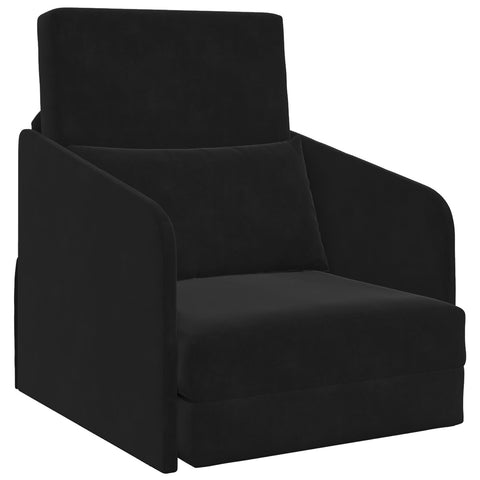 Boden Sofa Bett 2-in-1 Schwarz 65x80x83 cm Samt