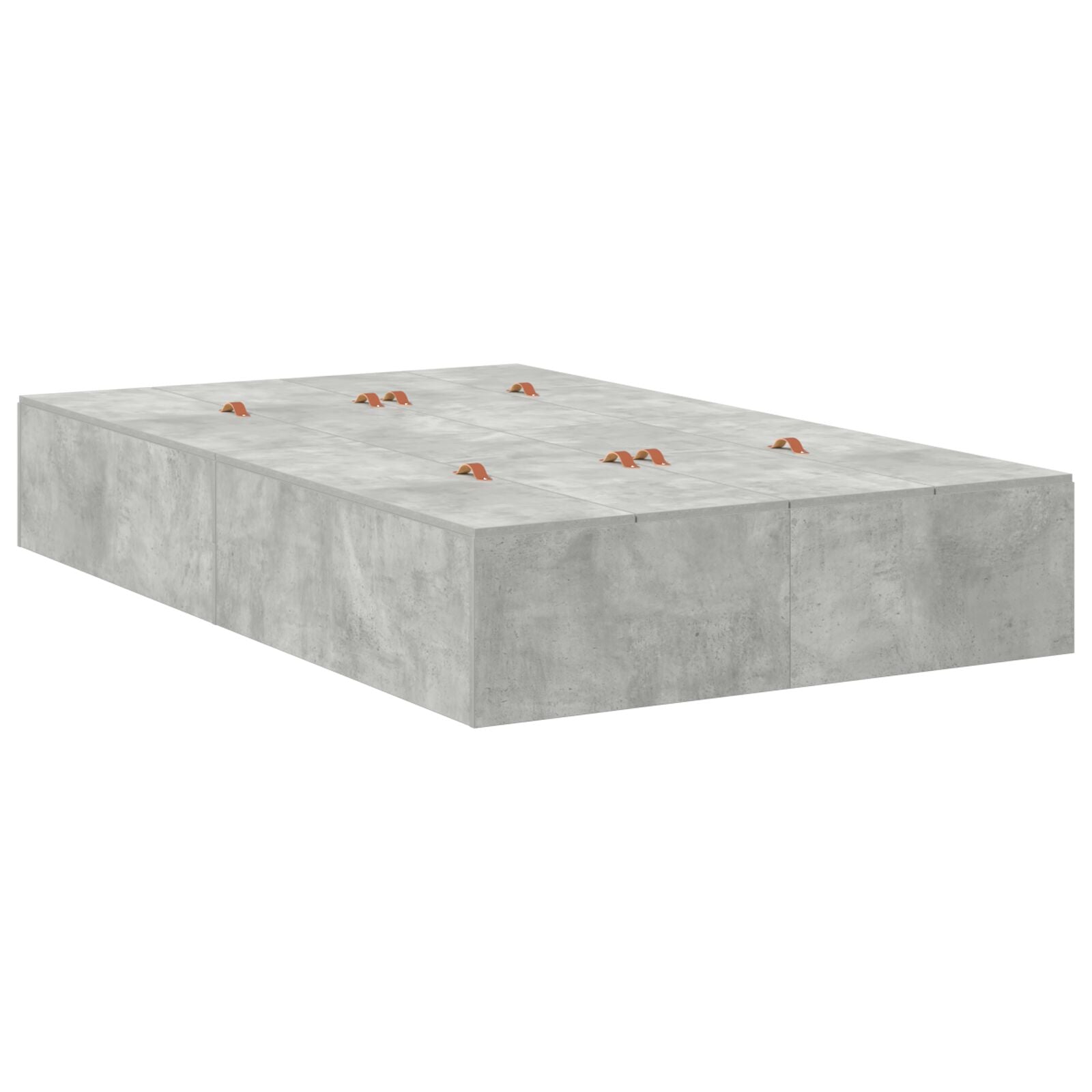 Aufbewahrungsbettgestell Beton Grau 120x190 cm
