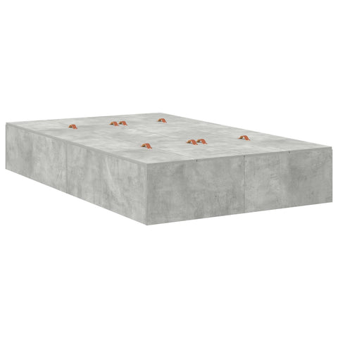 Aufbewahrungsbettgestell Beton Grau 120x190 cm