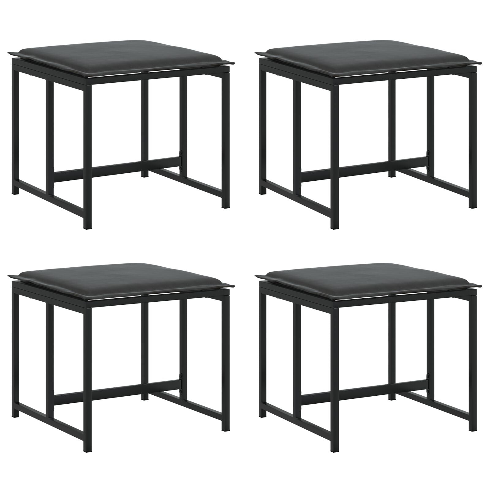 10-teiliges Gartenesszimmer-Set mit Kissen aus Stahl und Textilene