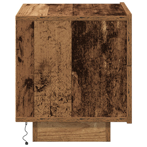 Nachttisch mit LED-Lichtern Altholz 70 x 36 x 40,5 cm