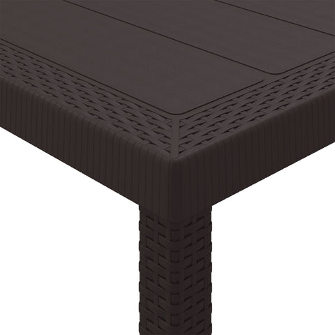 11-teiliges Garten-Essset mit Kissen Braun Poly-Rattan