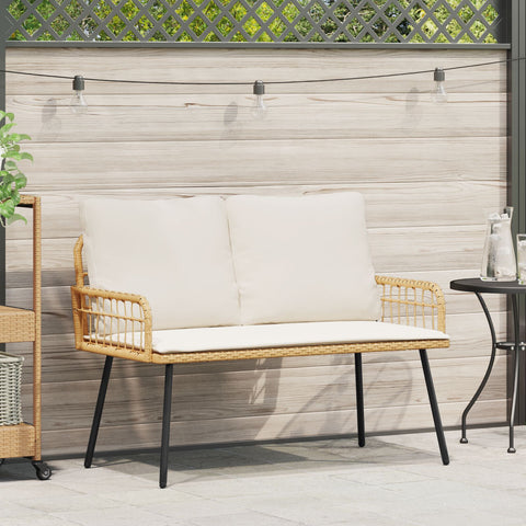 Gartenbank Natur 114x64x78 cm Poly Rattan
