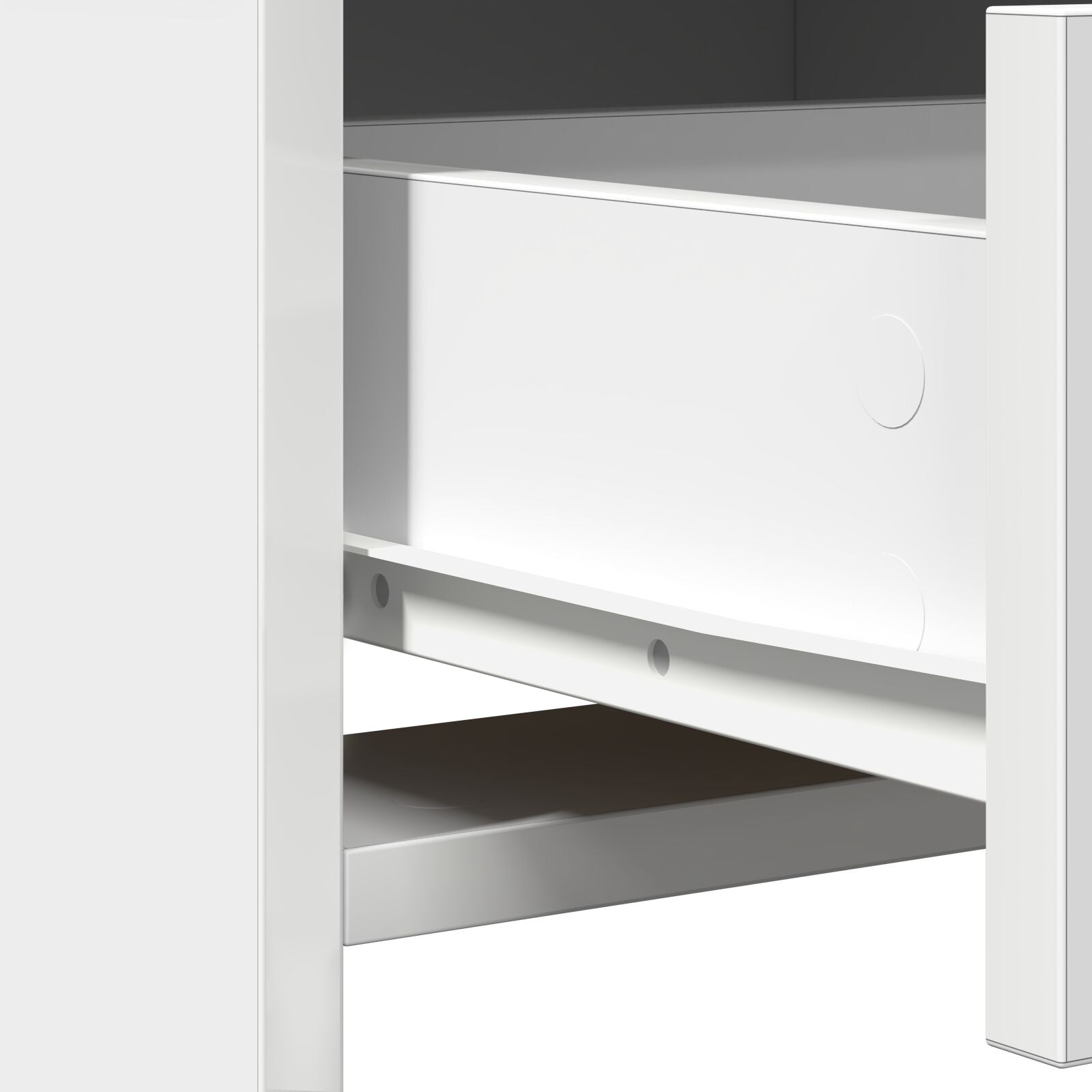 2-teiliges Schminktisch-Set mit LED in Weiß aus MDF