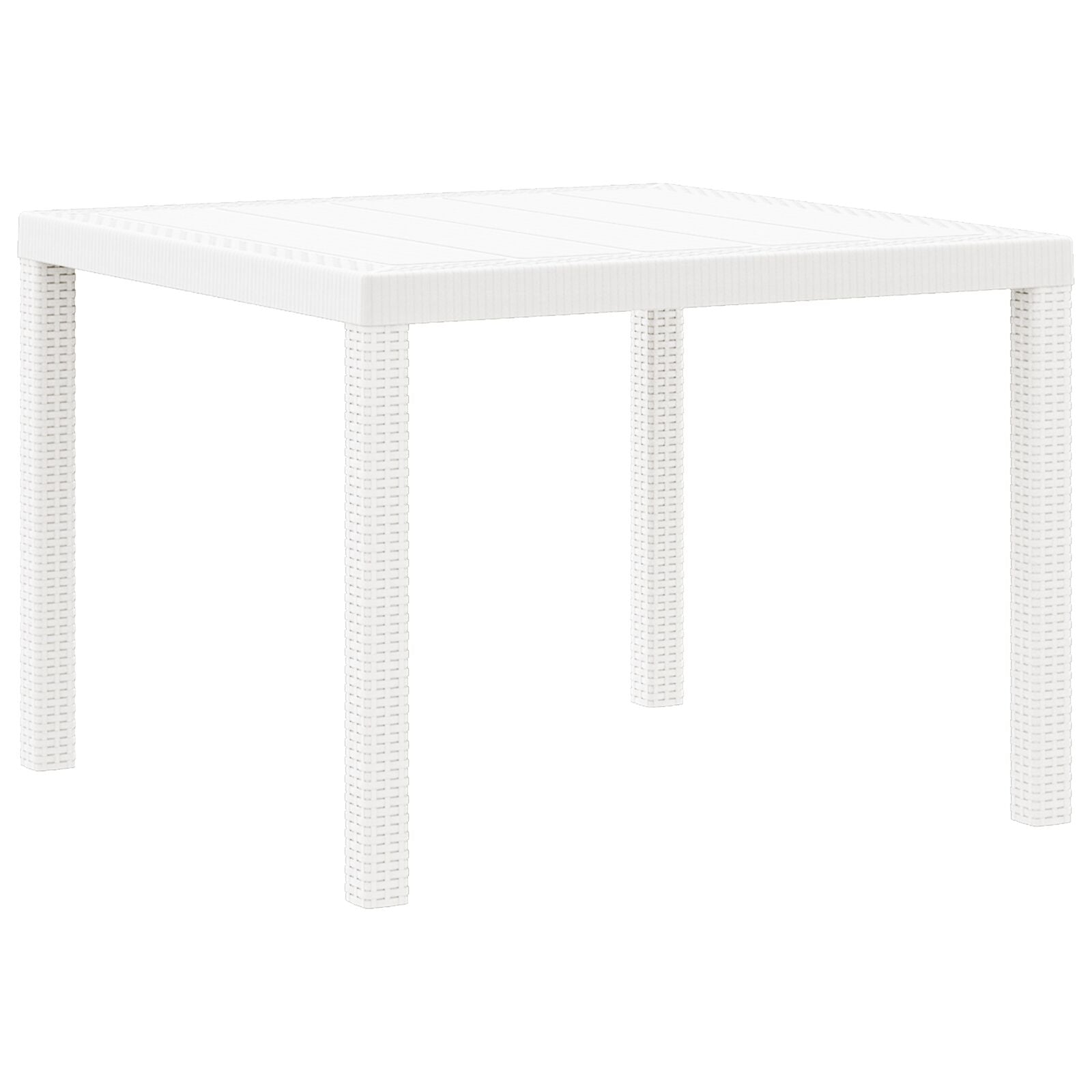3-teiliges Garten Esstisch Set Weiß Poly Rattan
