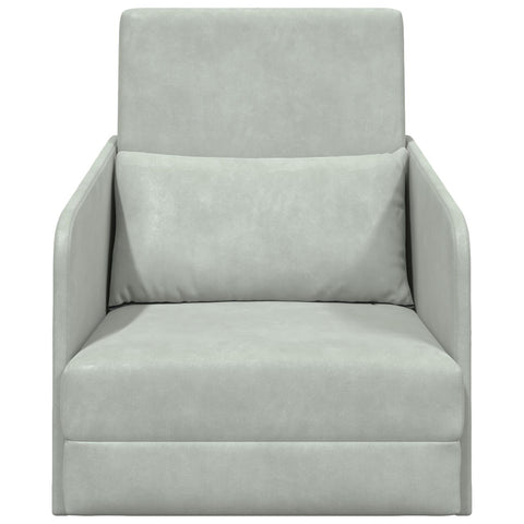 Boden Schlafsofa 2-in-1 Hellgrau 65x80x83 cm Velvet