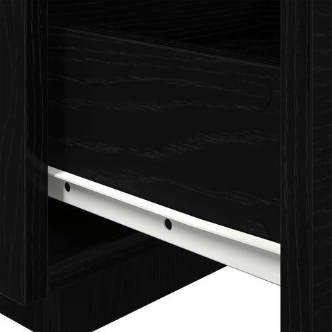 Nachttisch mit LED-Lichtern Schwarz Eiche 40x39x37 cm