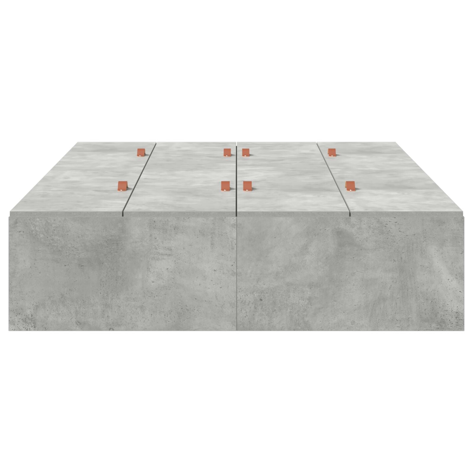 Aufbewahrungsbettgestell Beton Grau 120x190 cm