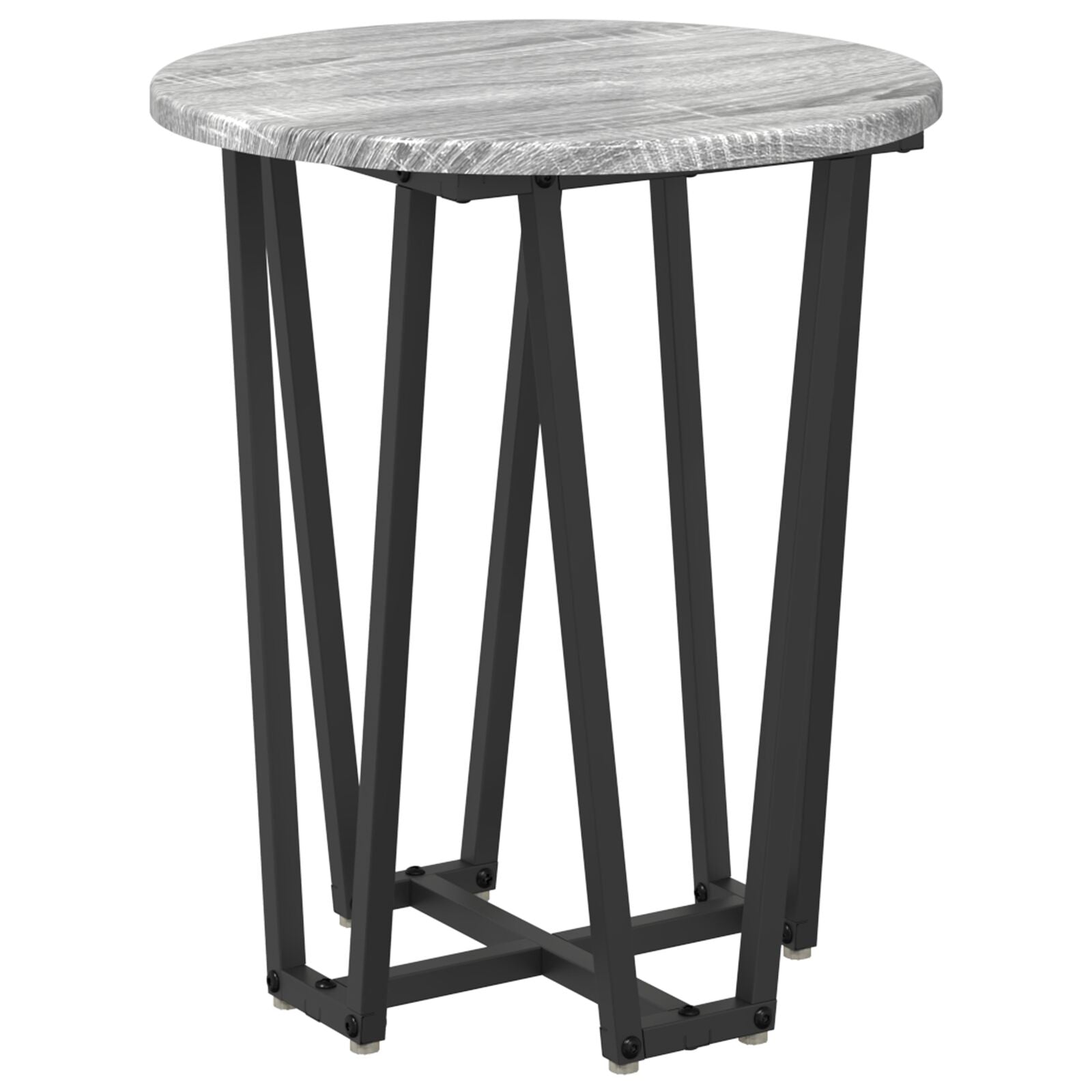 Beistelltisch 2er Set Grau Sonoma aus Holzwerkstoff und Metall